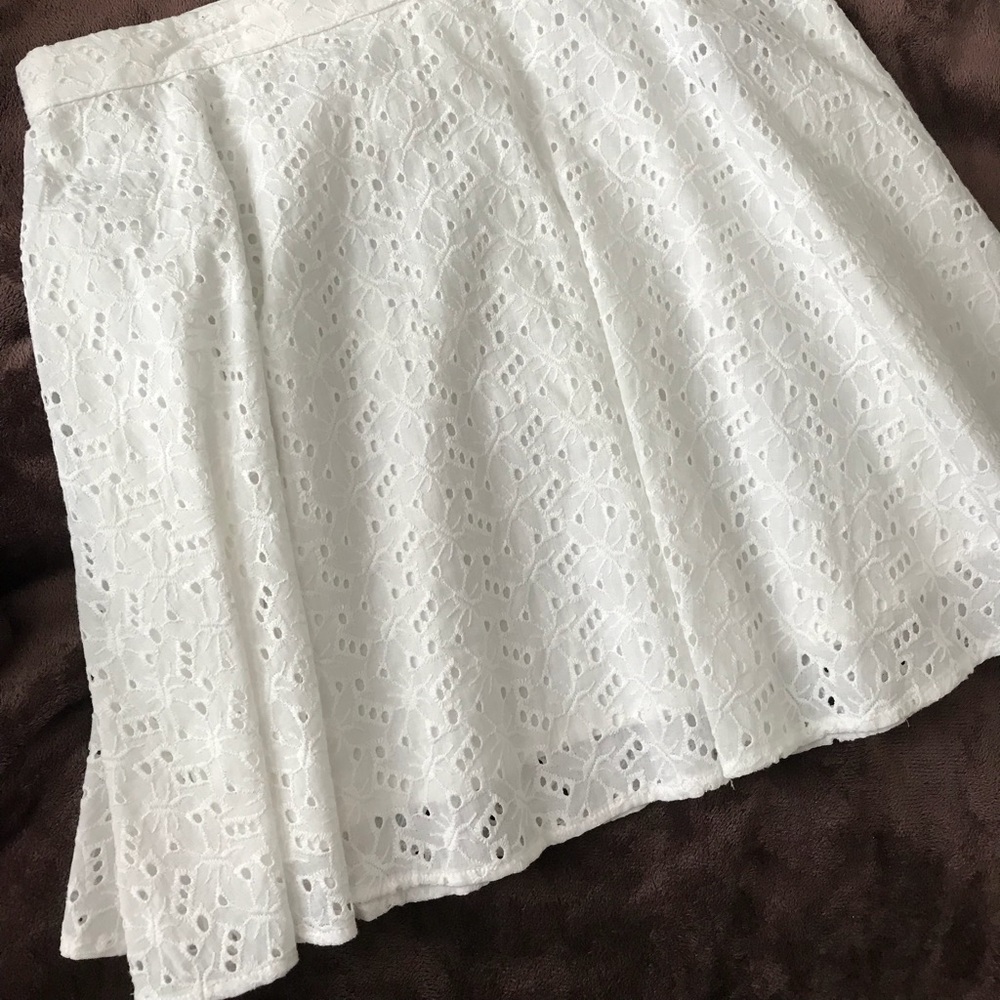 White Eyelet Skater Skirt